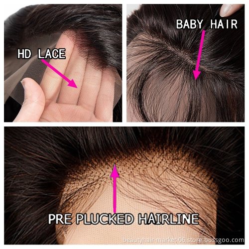 Pre Plucked Natural Hairline HD Lace Cuticle Aligned Brazilian Human Hair HD Lace Wig For Black Woman